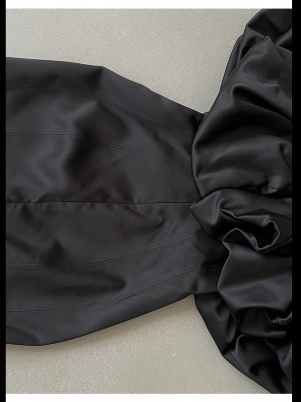 House of CB SELENA Black Satin Puff Shoulder Dress Small US4-6$299 - Picture 11 of 11